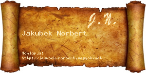 Jakubek Norbert névjegykártya
